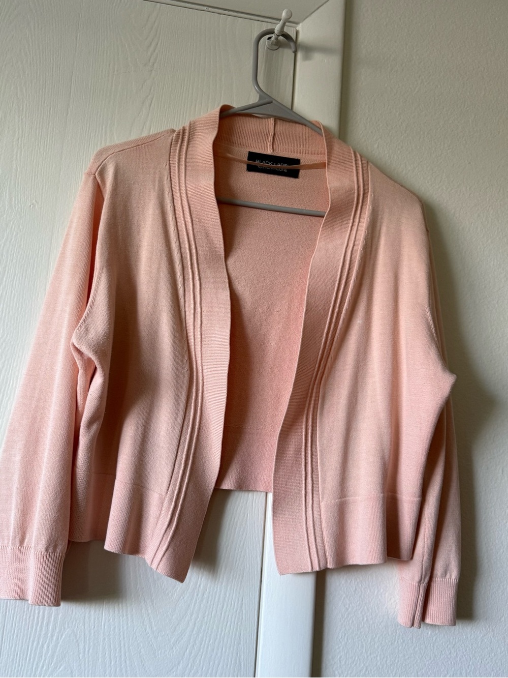 Light Pink Open-Front Women's short Cardigan